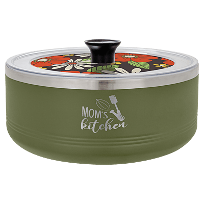 Olive Green 3 Quart Serving Bowl with Lids
