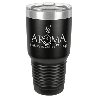 Black with Silver Ring 30 oz. Polar Camel Ringneck Tumbler with Lid