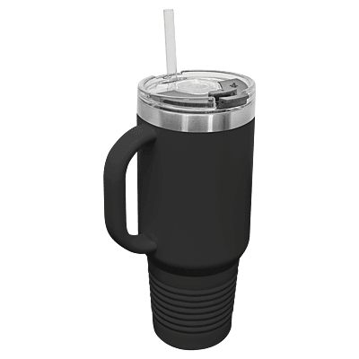 Black Polar Camel 40 oz. Travel Mug with Straw and Snap Lid