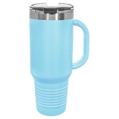 Light Blue Polar Camel 40 oz. Travel Mug with Straw and Snap Lid