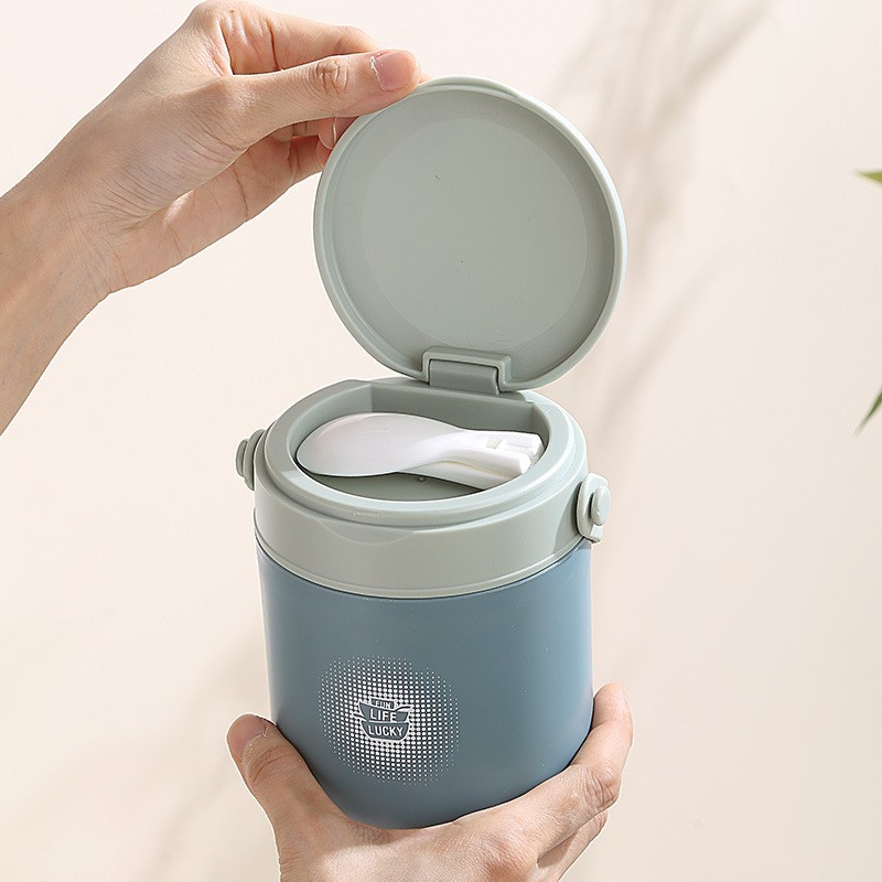 LIFE LUCKY STAINLESS INNER FOOD FLASK WITH CUTLERY - 430ML LIFE LUCKY STAINLESS INNER FOOD FLASK WITH CUTLERY - 430ML