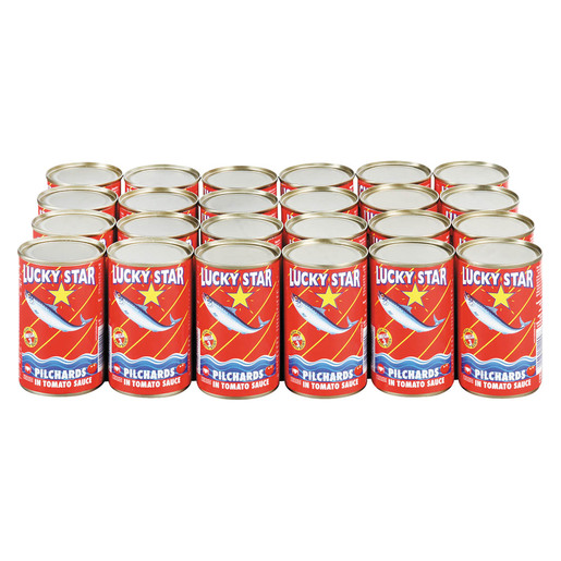 LUCKY STAR PILCHARDS TOMATO 24X155G LUCKY STAR PILCHARDS TOMATO 24X155G