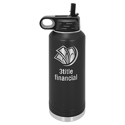 Personalized Polar Camel 40 oz. Black Water Bottle