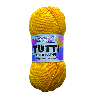 Lana Acrílica Tutti Col 404 Amarillo Paquete X 5 ovillos X 100 gramos