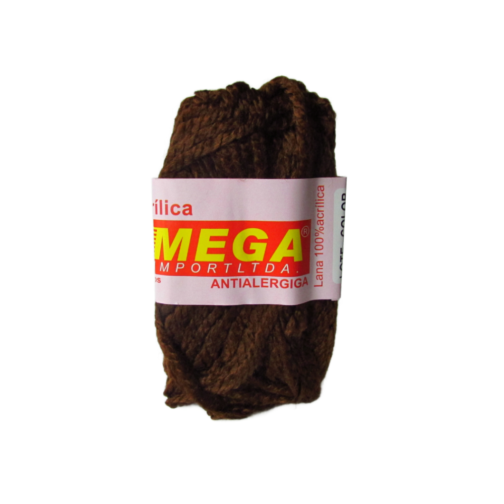 Lana Escolar Mega Cafe Medio  27 Paquete X 10 Ovillos X 15Gramos