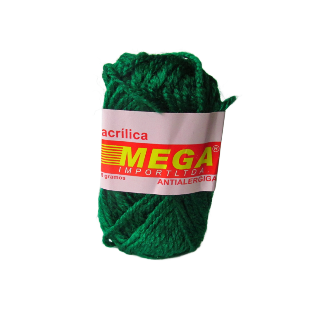 Lana Escolar Mega Verde Militar  52 Paquete X 10 Ovillos X 15Gramos