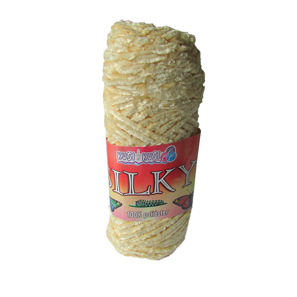Lana Poliéster Silky Col 03 Beige Paquete X 5 ovillos X 100 Gramos