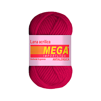 Lana Escolar Mega Rojo Oscuro 03 Paquete X 10 Ovillos X 15Gramos