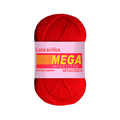 Lana Escolar Mega Rojo 20 Paquete X 10 Ovillos X 15Gramos