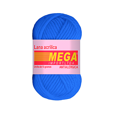 Lana Escolar Mega Azul Medio 30 Paquete X 10 Ovillos X 15Gramos