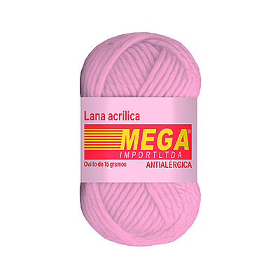 Lana Escolar Mega Rosado Claro 43 Paquete X 10 Ovillos X 15Gramos