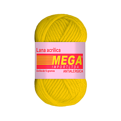 Lana Escolar Mega col 48 Amarillo Bandera Paquete X 10 ovillos X 15Gramos