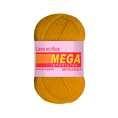 Lana Escolar Mega Amarillo Oscuro 53 Paquete X 10 Ovillos X 15Gramos