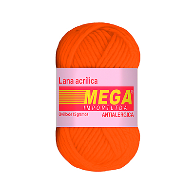Lana Escolar Mega Naranja 54 Paquete X 10 Ovillos X 15Gramos