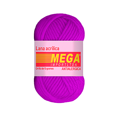 Lana Escolar Mega Fucsia 12 Paquete X 10 Ovillos X 15Gramos