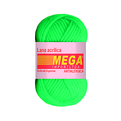 Lana Escolar Mega Verde Manzana 86 Paquete X 10 Ovillos X 15Gramos