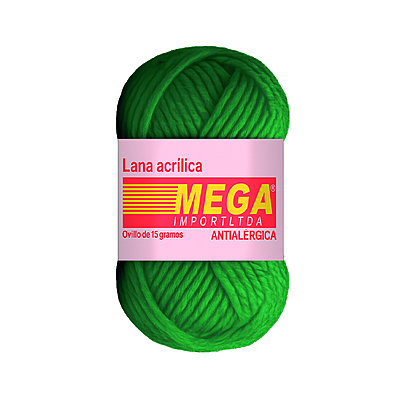 Lana Escolar Mega Verde Militar  52 Paquete X 10 Ovillos X 15Gramos