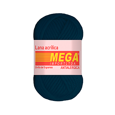 Lana Escolar Mega Azul Oscuro 02 Paquete X 10 Ovillos X 15Gramos