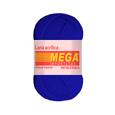 Lana Escolar Mega Azul Rey  17 Paquete X 10 Ovillos X 15Gramos