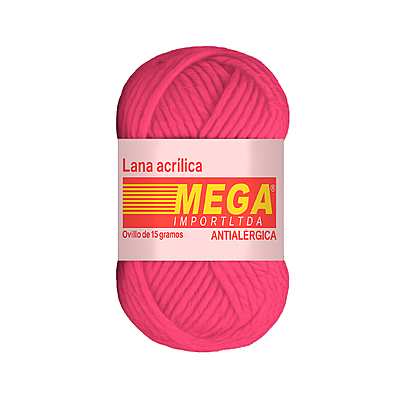 Lana Escolar Mega Fucsia Acido 3259 Paquete X 10 Ovillos X 15Gramos