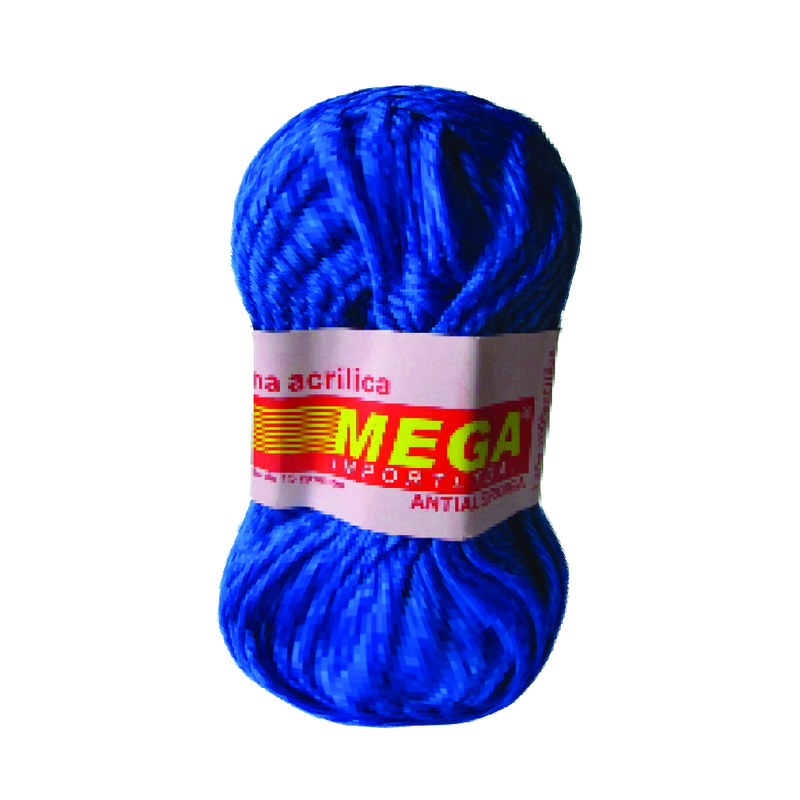 Lana Escolar Mega Azul Medio 30 Paquete X 10 Ovillos X 15Gramos