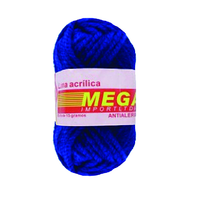 Lana Escolar Mega Azul Rey  17 Paquete X 10 Ovillos X 15Gramos