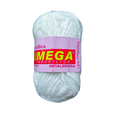 Lana Escolar Mega Blanca 01 Paquete X 10 Ovillos X 15Gramos