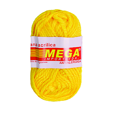 Lana Escolar Mega col 48 Amarillo Bandera Paquete X 10 ovillos X 15Gramos