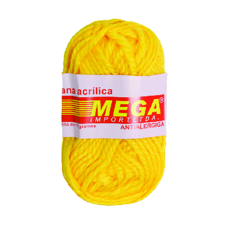 Lana Escolar Mega col 48 Amarillo Bandera Paquete X 10 ovillos X 15Gramos