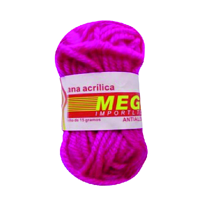 Lana Escolar Mega Fucsia 12 Paquete X 10 Ovillos X 15Gramos