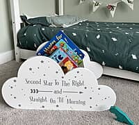 Large White Wooden Cloud Shaped Bookcase 60cm Large White Wooden Cloud Shaped Bookcase 60cm