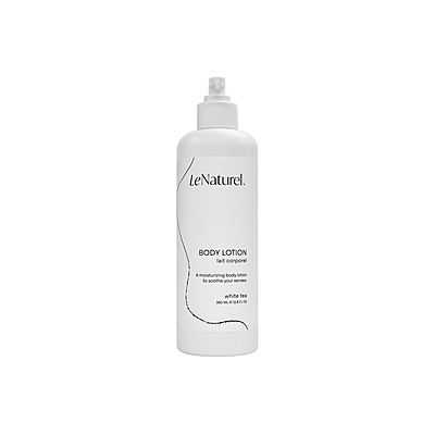 Le Naturel body lotion curve non-refillable floating bottle, 40/case