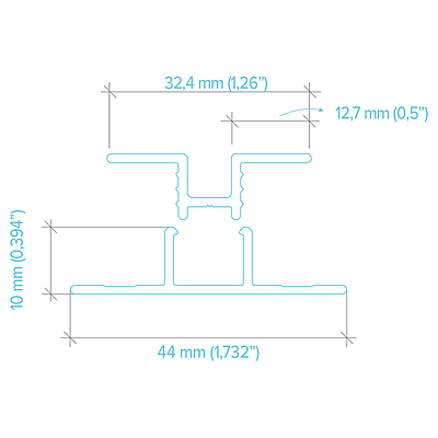 LightTrim 2-piece Vertical Trim for 5/16" Panel-V299 BOLD