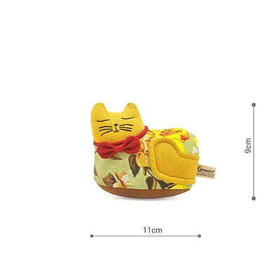 Mèo May Mắn Con 1 ( Nằm), Size nhỏ - Thủ Công Nhồi Bông, Vải Cotton