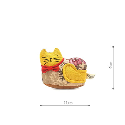 Mèo May Mắn Con 1 ( Nằm), Size nhỏ - Thủ Công Nhồi Bông, Vải Cotton