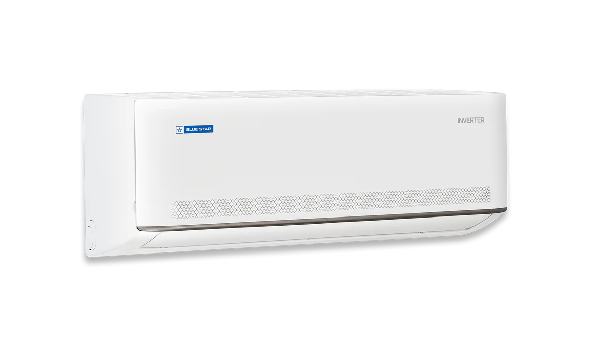 Blue Star IC318MNU with its remote control, highlighting its user-friendly interface and features. Blue Star IC318MNU with its remote control, highlighting its user-friendly interface and features.