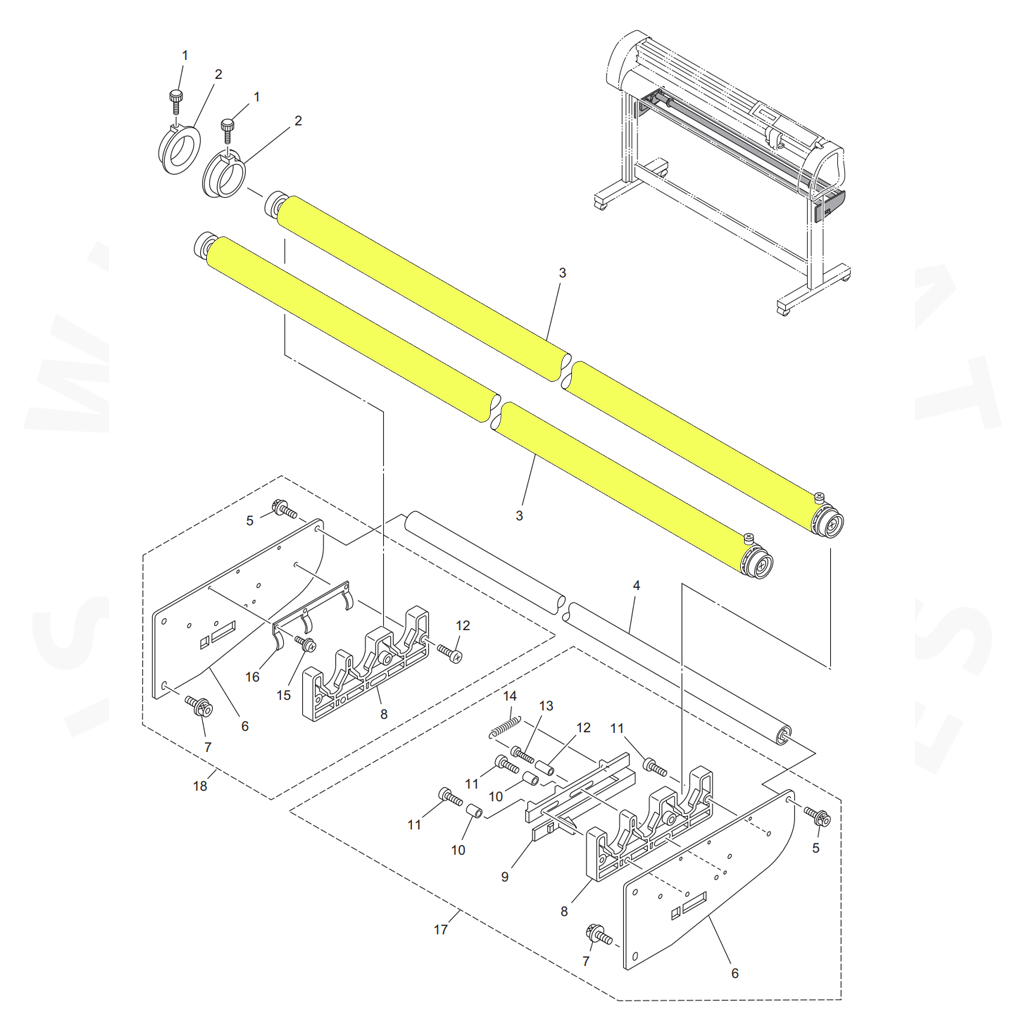 Mimaki Roll Bar 130 Y CG Assy