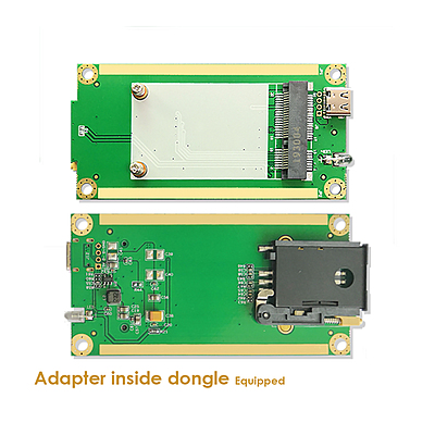 4G LTE Dongle with SIM7600G-H R2 Mini PCIe Module, Mini PCIe to USB Type-C Adapter, Drawer SIM Slot for Global IoT/M2M Deployments