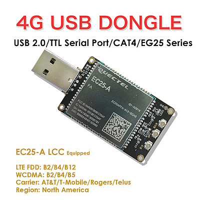 4G LTE USB Dongle with Quectel EC25 Series LCC Modem, SIM Slot, GPS, USB-A or 4PIN PH2.0 for IoT and M2M Applications 4G LTE USB Dongle with Quectel EC25 Series LCC Modem, SIM Slot, GPS, USB-A or 4PIN PH2.0 for IoT and M2M Applications