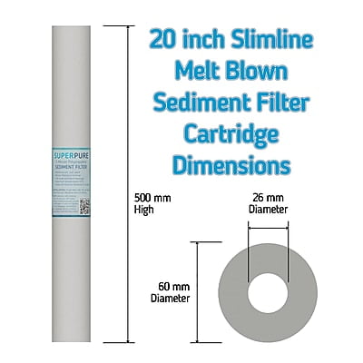 SUPERPURE 20 inch Melt Blown Sediment Filter - 5 Micron (3 Pack) SUPERPURE 20 inch Melt Blown Sediment Filter - 5 Micron (3 Pack)
