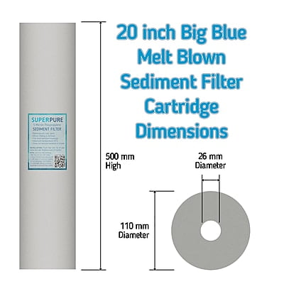 SUPERPURE 20 inch Big Blue Melt Blown Sediment Filter - 10 Micron SUPERPURE 20 inch Big Blue Melt Blown Sediment Filter - 10 Micron