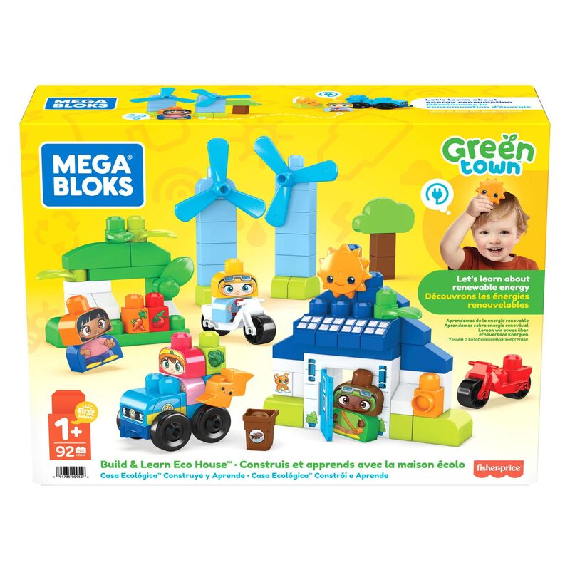 MEGA Bloks Green Town Build & Learn Eco House Playset - 92pcs MEGA Bloks Green Town Build & Learn Eco House Playset - 92pcs