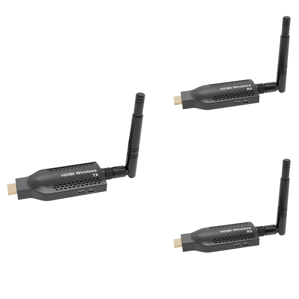 Portable 1080P@60FPS Wireless HDMI Transmitter & Receiver Kit – 492ft Range, 1-to-4 Multi-Screen, H.265