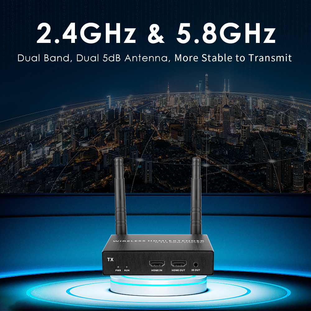 4K@30FPS Wireless HDMI Extender Kit – 328ft Range, 1-to-4 Screens, Low-Latency Streaming