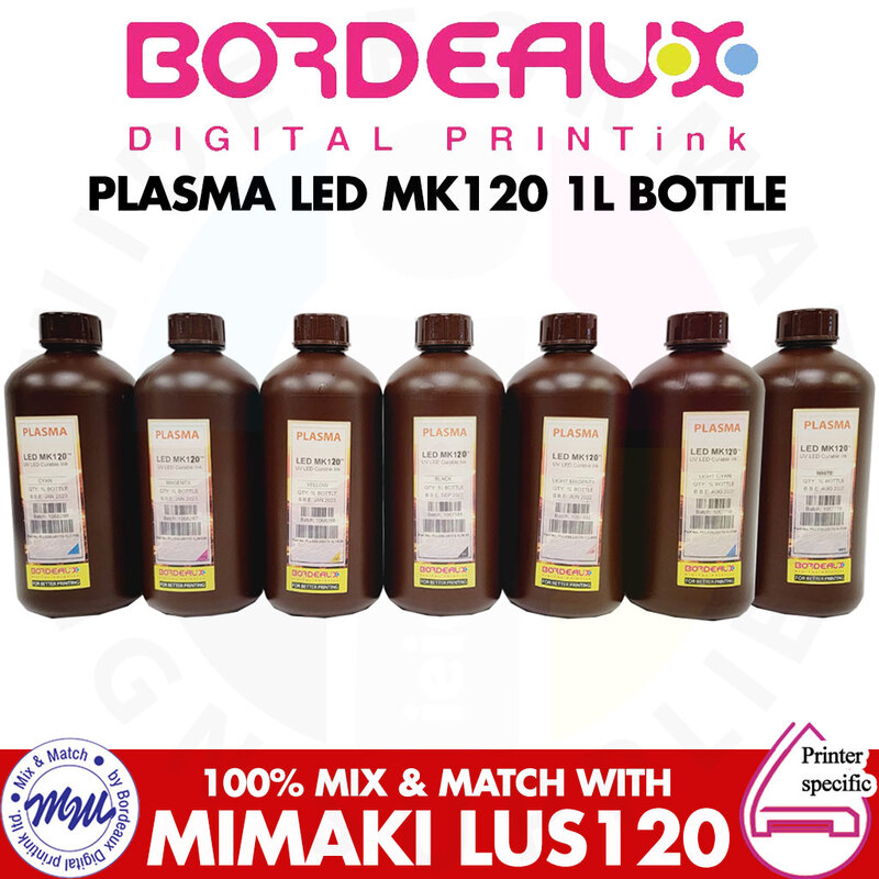 Bordeaux MK-120 Plasma LED UV Ink 1L Bottle Bordeaux MK-120 Plasma LED UV Ink 1L Bottle