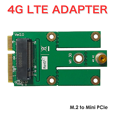 4G LTE Industrial M.2 NGFF to Mini PCIe Adapter – Compatible with Quectel EM05, EM06, EM12-G for IoT, M2M, Raspberry Pi, and Industrial Routers