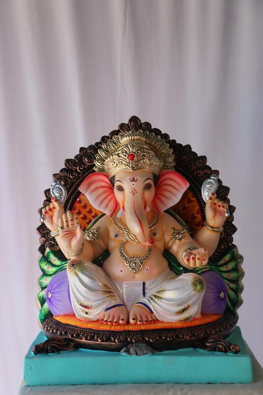 Double Load Mhaisuri Ganpati | POP Ganpati | 18 Inches Height | MSKK-0004-POP-18-DOUBL-PSKK-DNOA