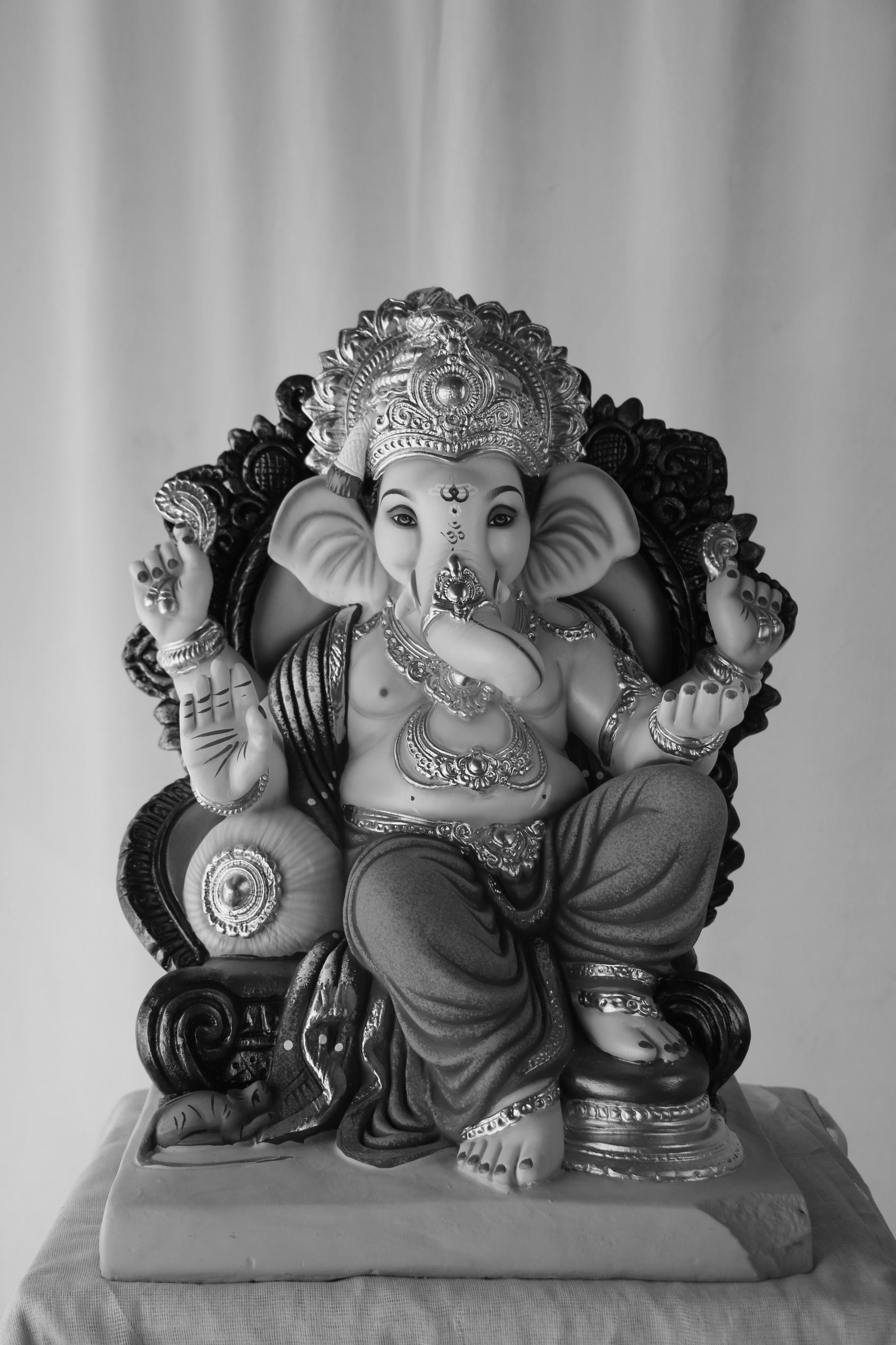 Prabhaval Furniture Ganpati | POP Ganpati | 19 Inches Height | MSKK-0018-POP-19-PRABH-PSKK-DNOA