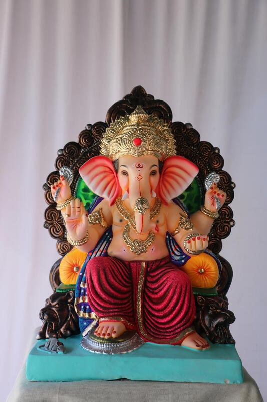 Maharaja Ganpati | POP Ganpati | 21 Inches Height | MSKK-0019-POP-21-MAHAR-PSKK-DNOA