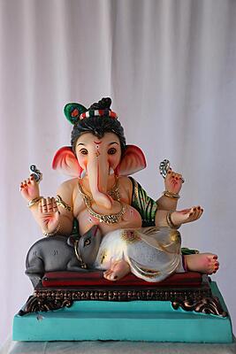 Shinde Baal Ganesh Ganpati | POP Ganpati | 19 Inches Height | MSKK-0020-POP-19-SHIND-PSKK-DNOA
